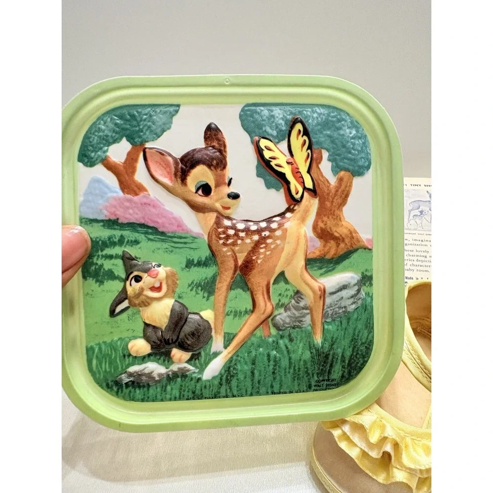 Vintage Walt Disney Bambi‎ Mrs. Day's Ideal Baby Shoes Satin Ribbon Sz 1